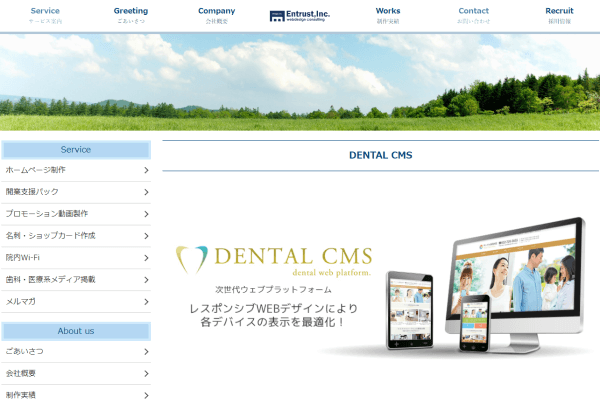デンタルCMSの公式サイト画面キャプチャ